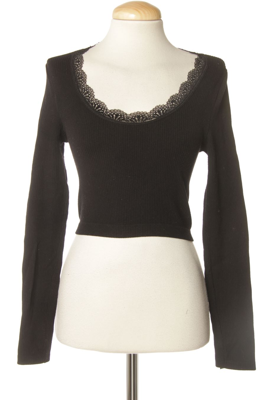 Camiseta manga larga de Stradivarius de la talla XS, de color negro