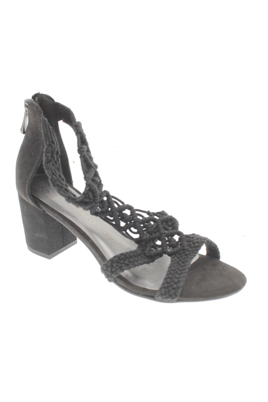 Sandalias tacon de Marco Tozzi de la talla 36, de color negro de