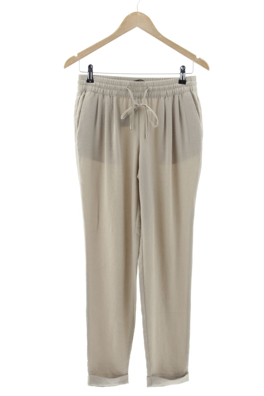 Pantalón de Zara de la talla XS, de color beige