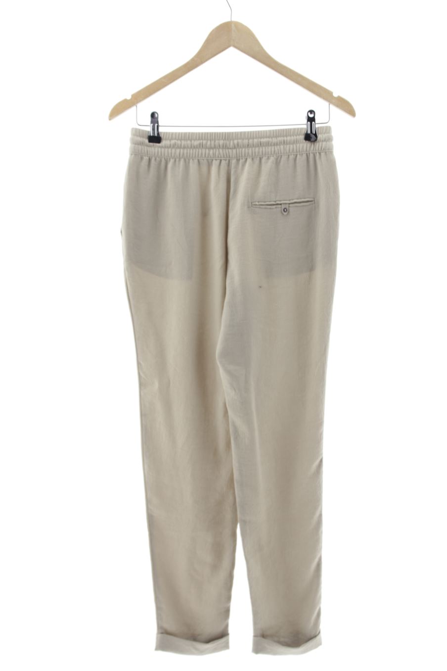 Pantalón de Zara de la talla XS, de color beige