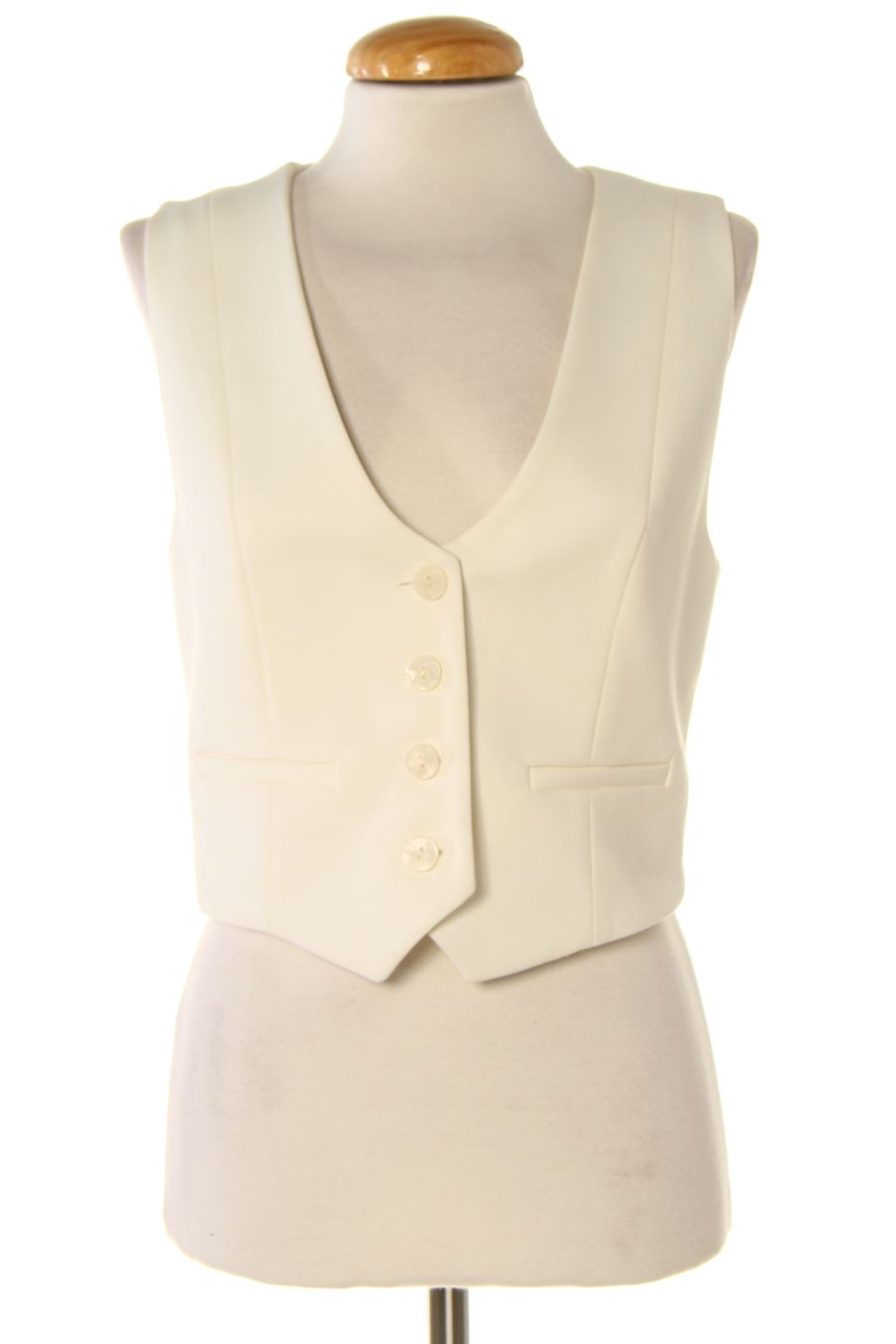 Boléro sans manches Zara de la taille S, de couleur blanc