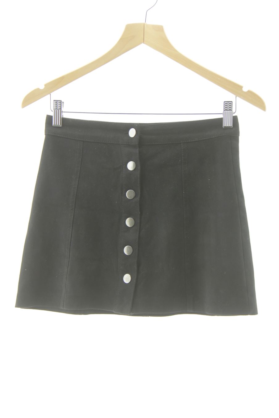 Falda de ZARA TRAFALUC de la talla XS, de color negro de terciopelo