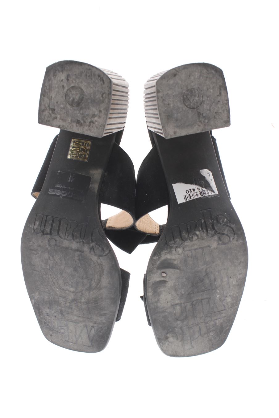 Sandalias tacon de Wonders de la talla 41, de color negro de