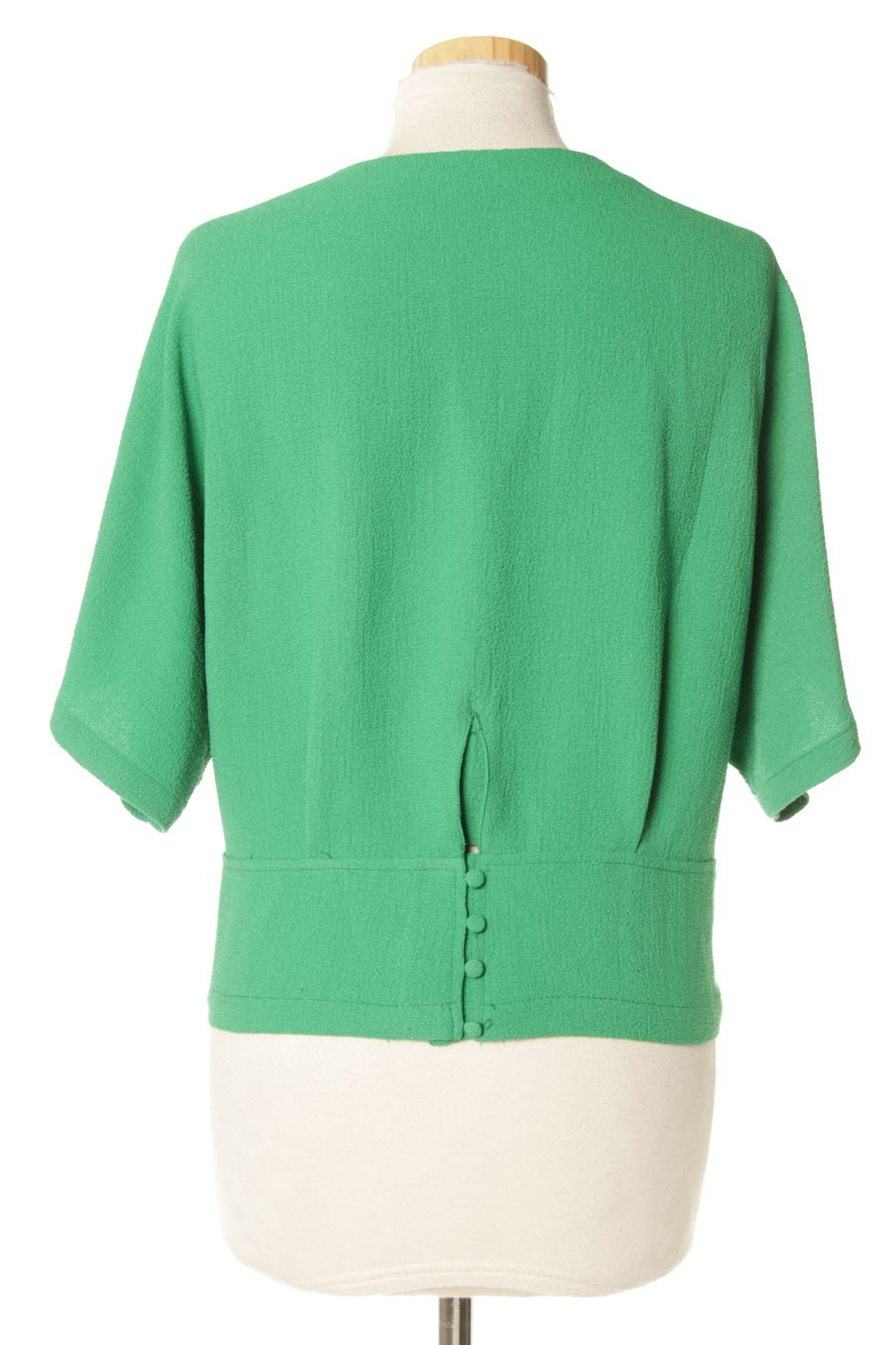 Blusa de manga corta de Zara de la talla M, de color verde
