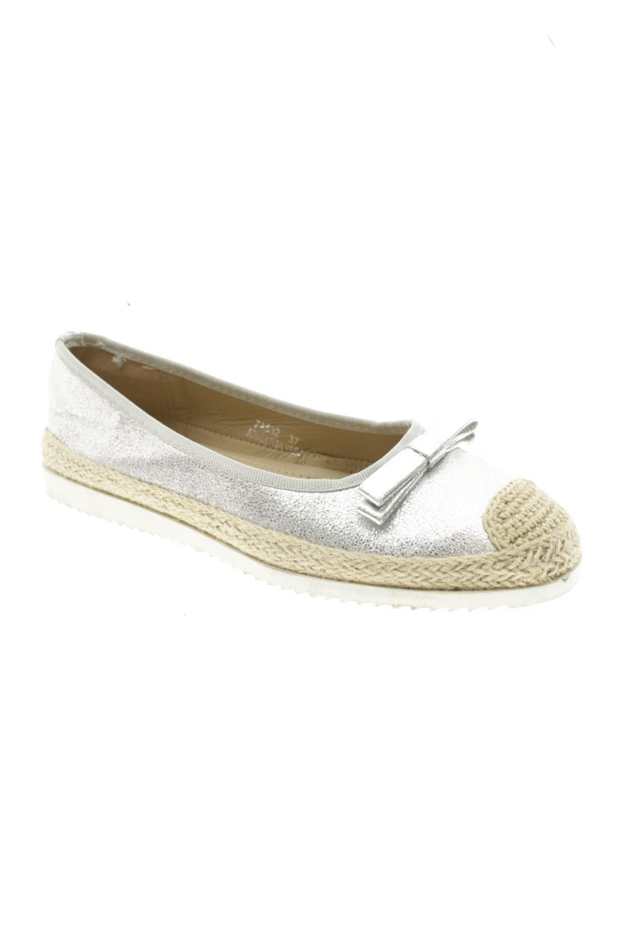Zapatos planos de R and BE de la talla 37, de color plateado de