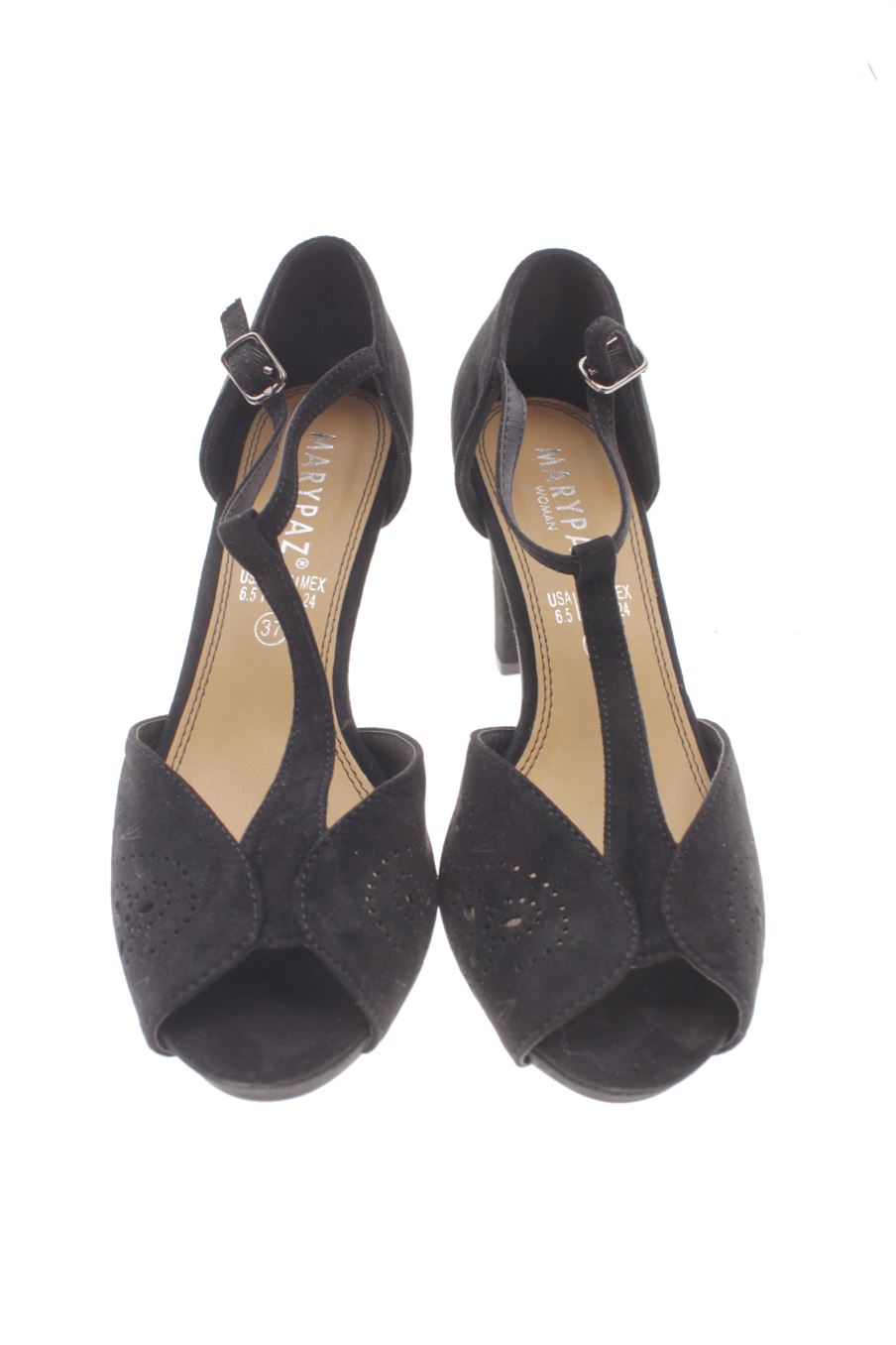 Sandalias tacon de Mary Paz de la talla 37, de color negro de