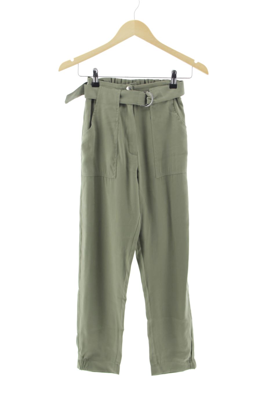Pantaloni de Pull & Bear de la talla XS, de color verde