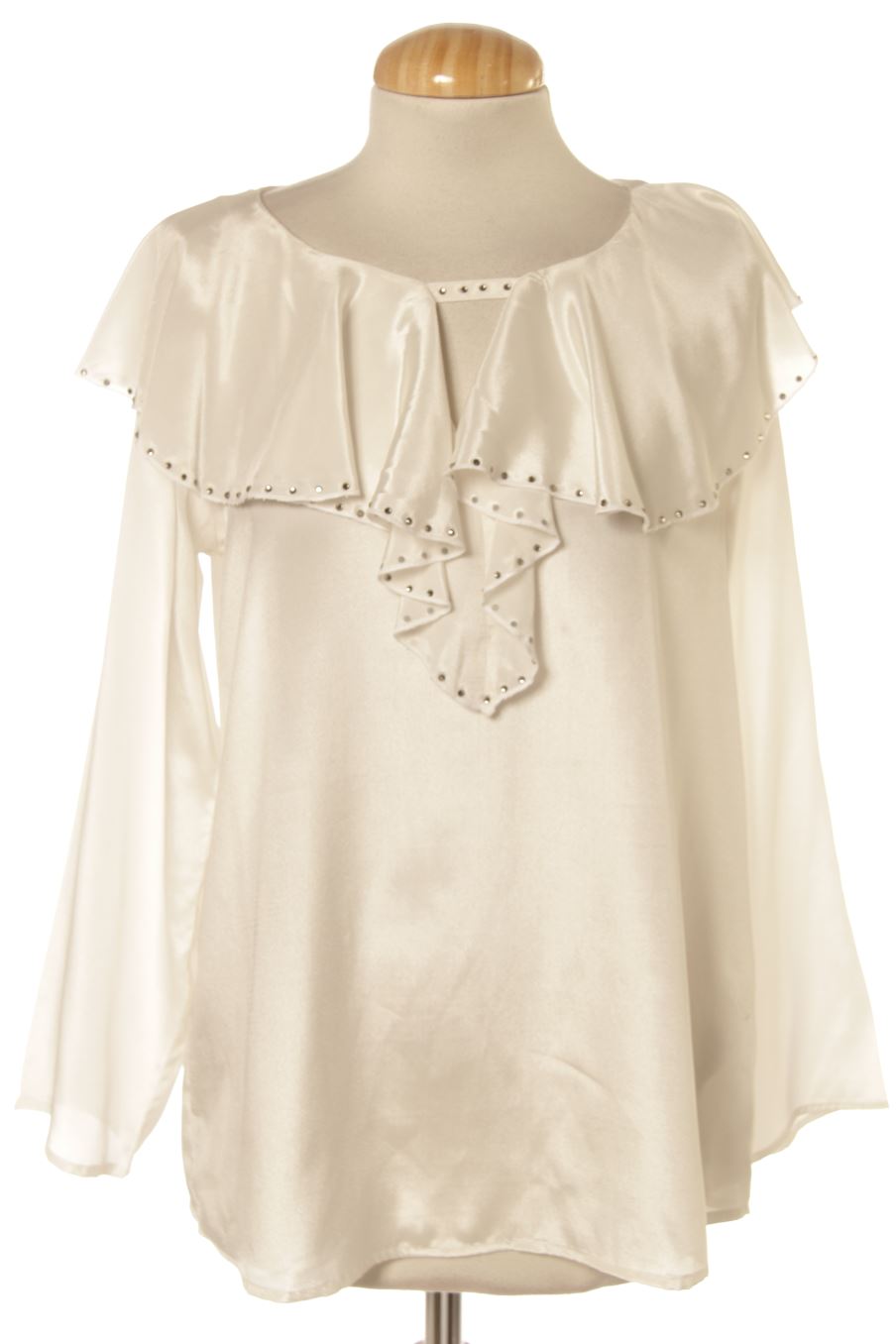 Langärmelige Bluse von Niza Größe 38, Farbe Weiss, für