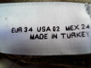 Vaqueros de Zara de la talla 34, de color verde de terciopelo
