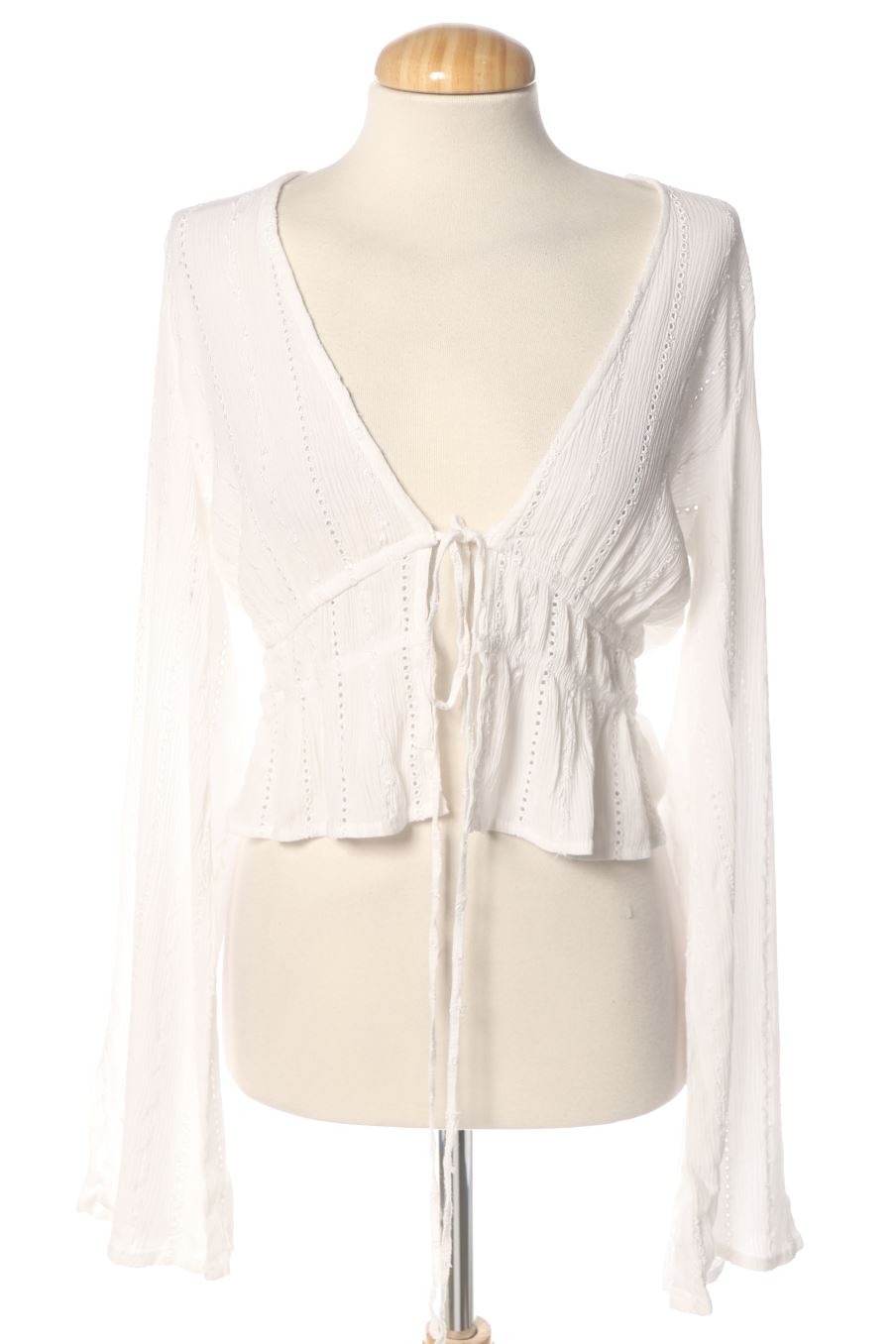 Blusa de manga larga de Pull & Bear de la talla M, de color blanco