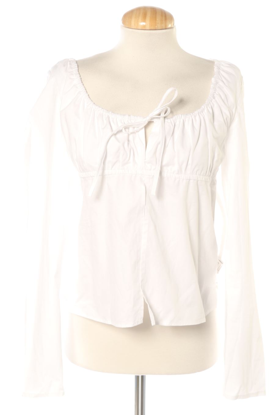 Blouse à manches longues Zara de la taille M, de couleur blanc