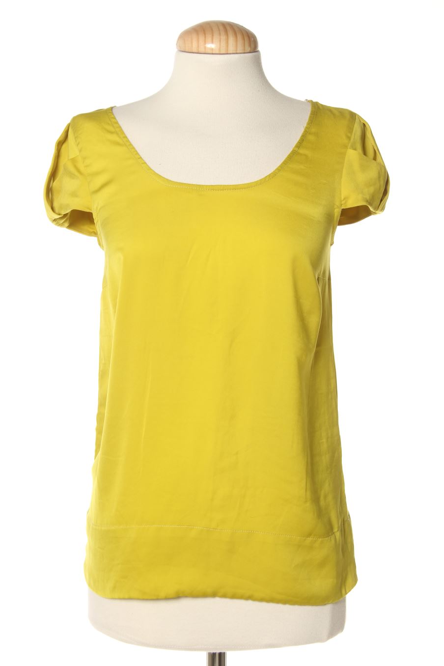 Blusa de manga corta de Zara de la talla XS, de color verde