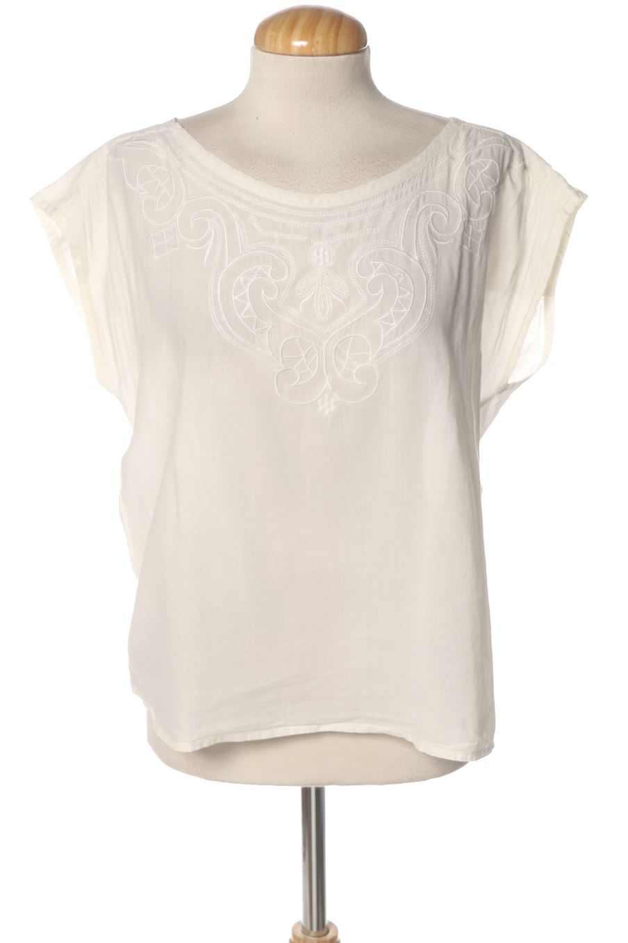 Blouse à manches courtes Mango de la taille S, de couleur blanc