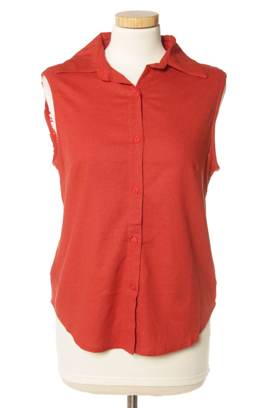 Camisa sin mangas de DIVNI Sao Paulo de la talla S, de color burdeos