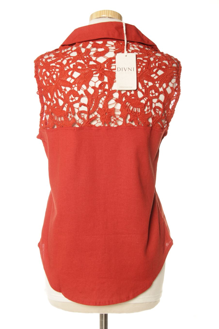 Camisa sin mangas de DIVNI Sao Paulo de la talla S, de color burdeos