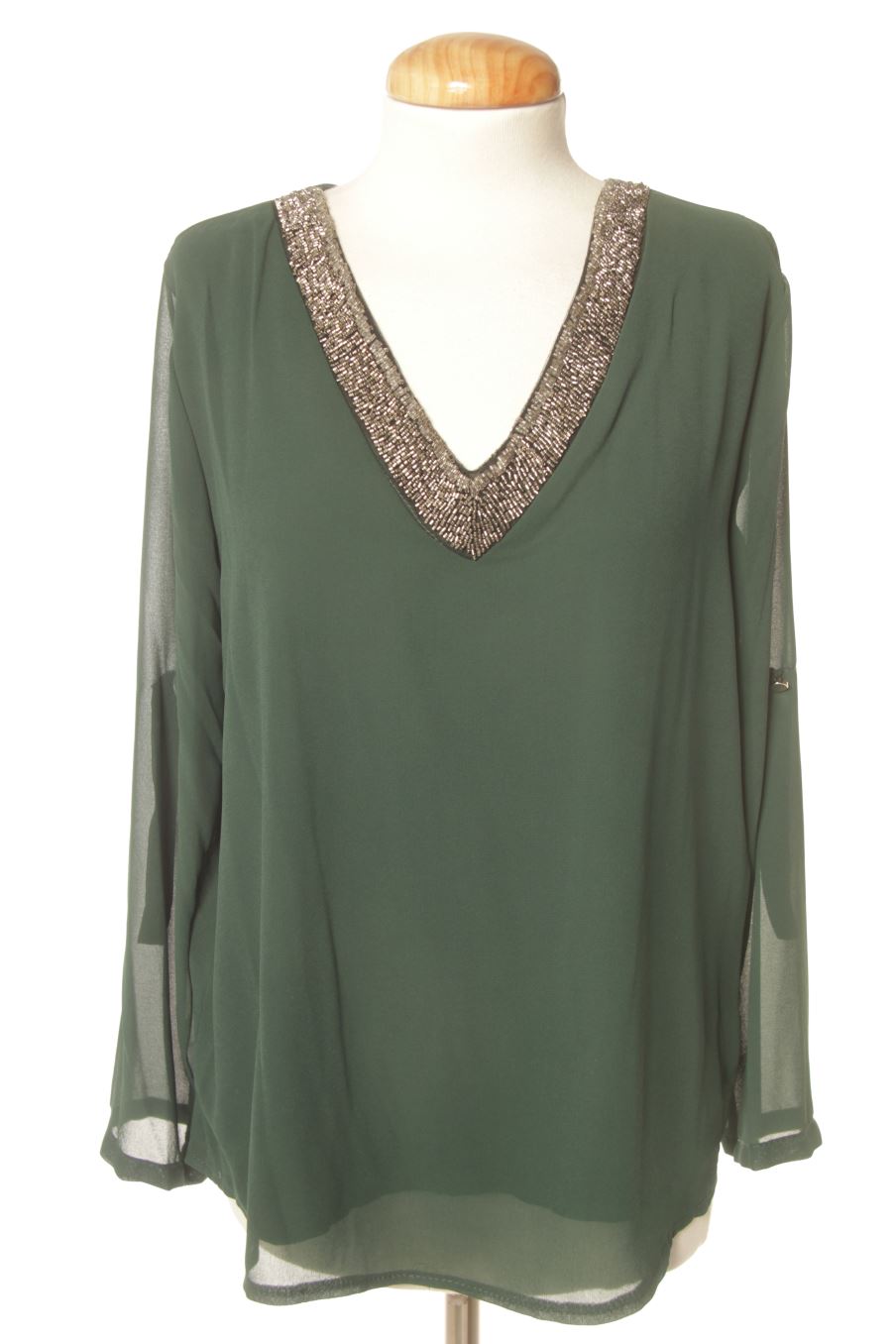 Blouse à manches longues Made in italy de la taille M, de couleur vert