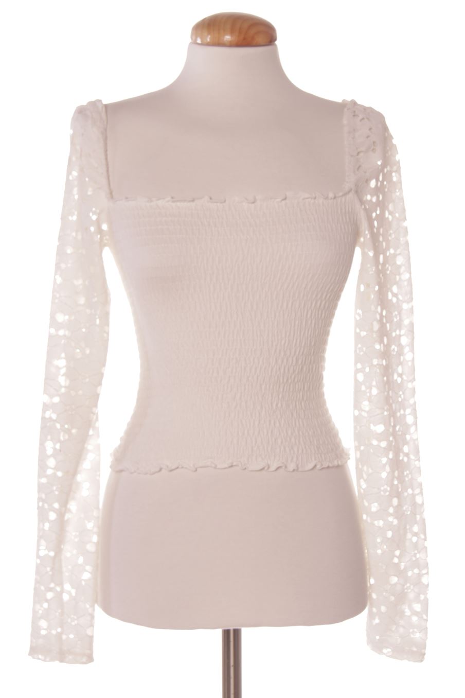 Blouse à manches longues Stradivarius de la taille S, de couleur blanc
