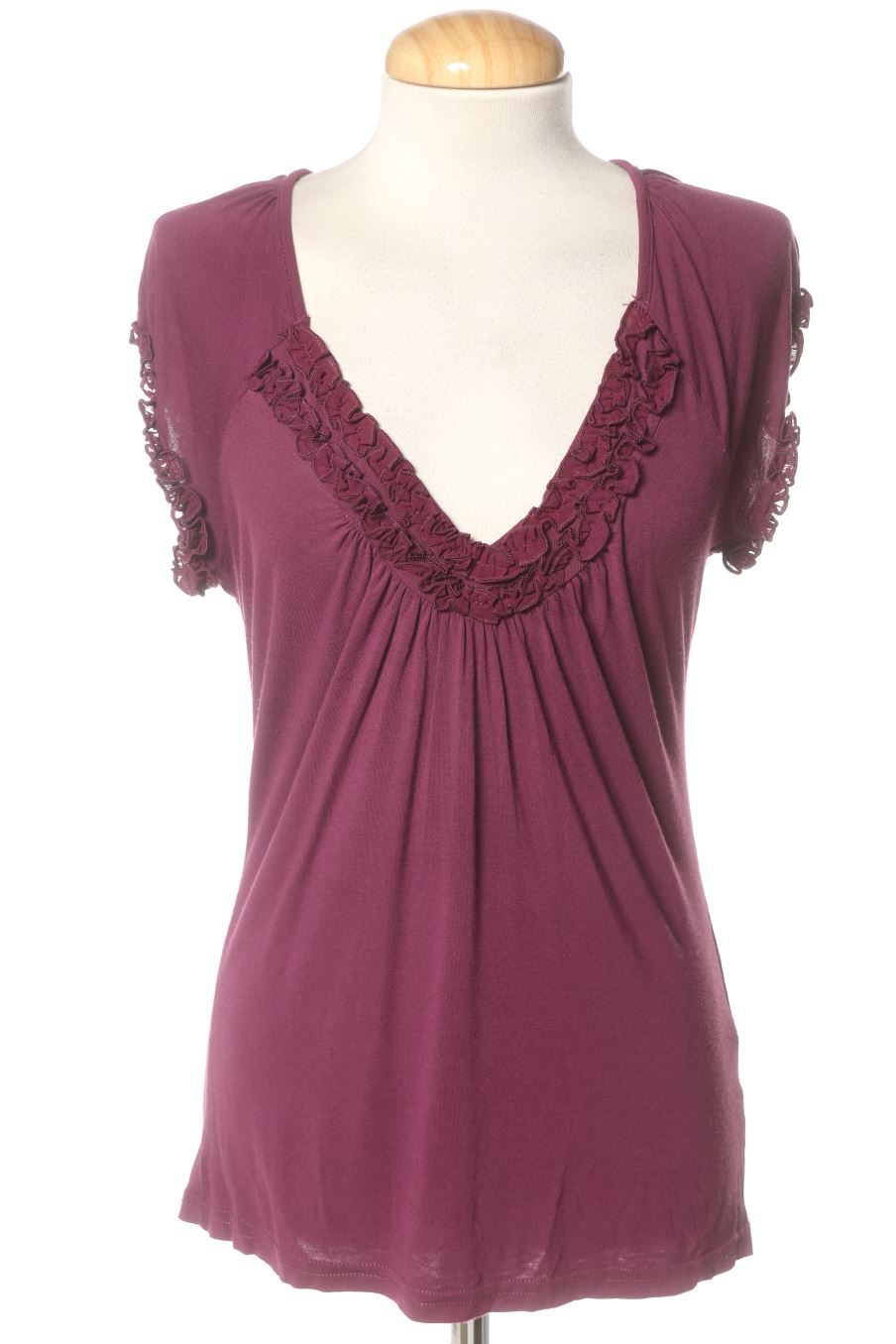 Blouse à manches courtes H&M de la taille M, de couleur pourpre