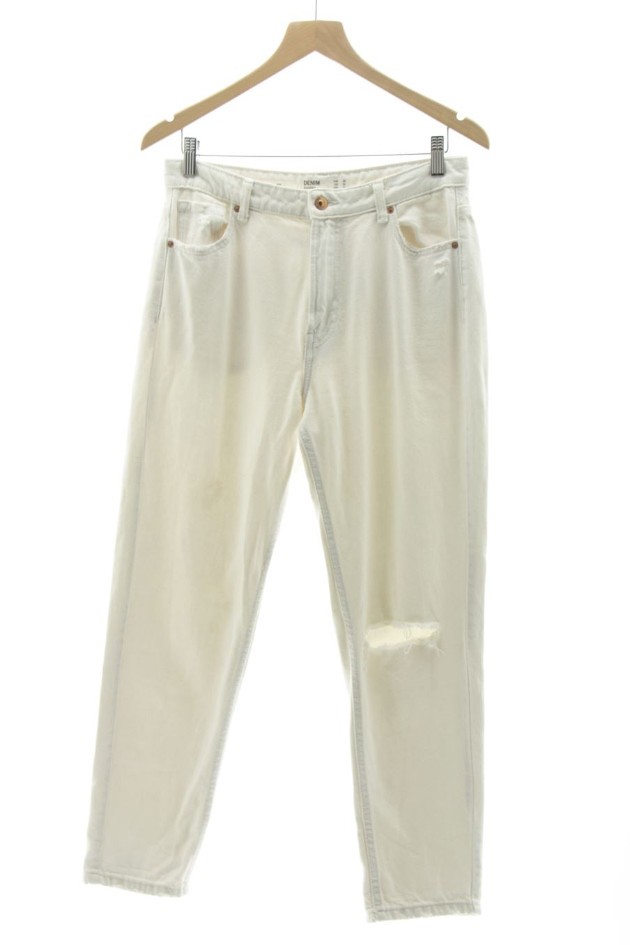 Jeans Bershka de la taille 38, de couleur blanc de denim
