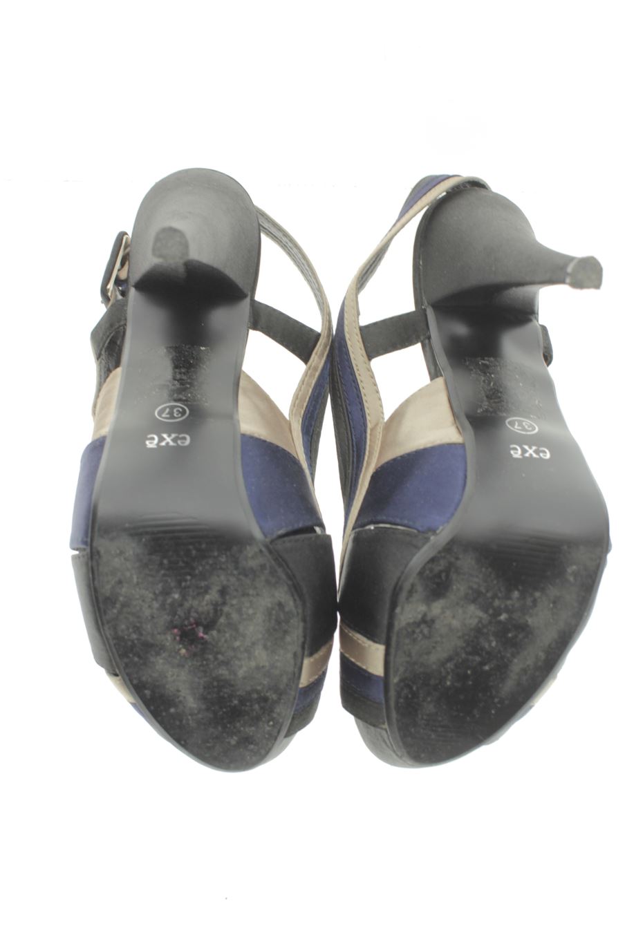 Sandalias tacon de Exe de la talla 37, de color azul marino de