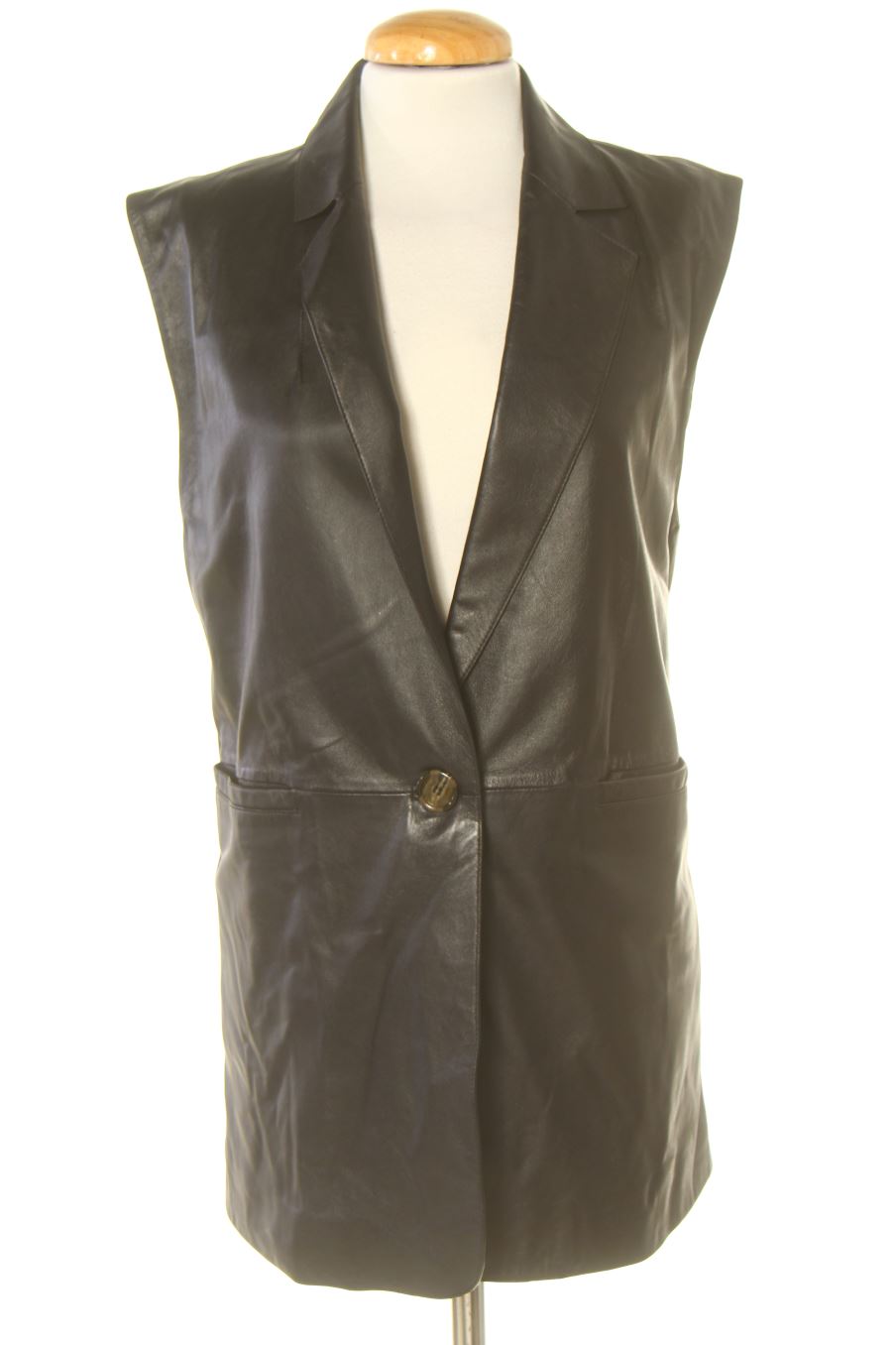 Chaleco de abrigo de Gerry de la talla 38, de color negro de piel