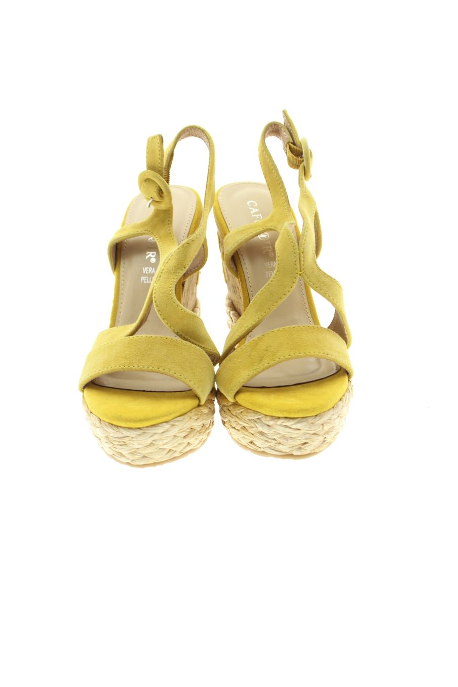 Sandalias tacon de CaféNoir de la talla 35, de color mostaza de
