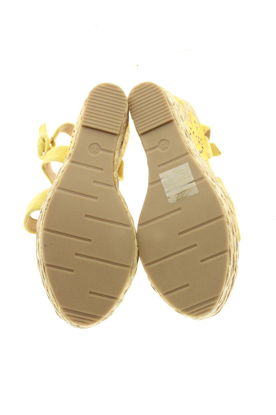 Sandalias tacon de CaféNoir de la talla 35, de color mostaza de