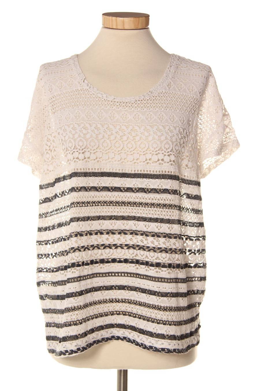 Blouse à manches courtes Surkana de la taille XXL, de couleur rayures