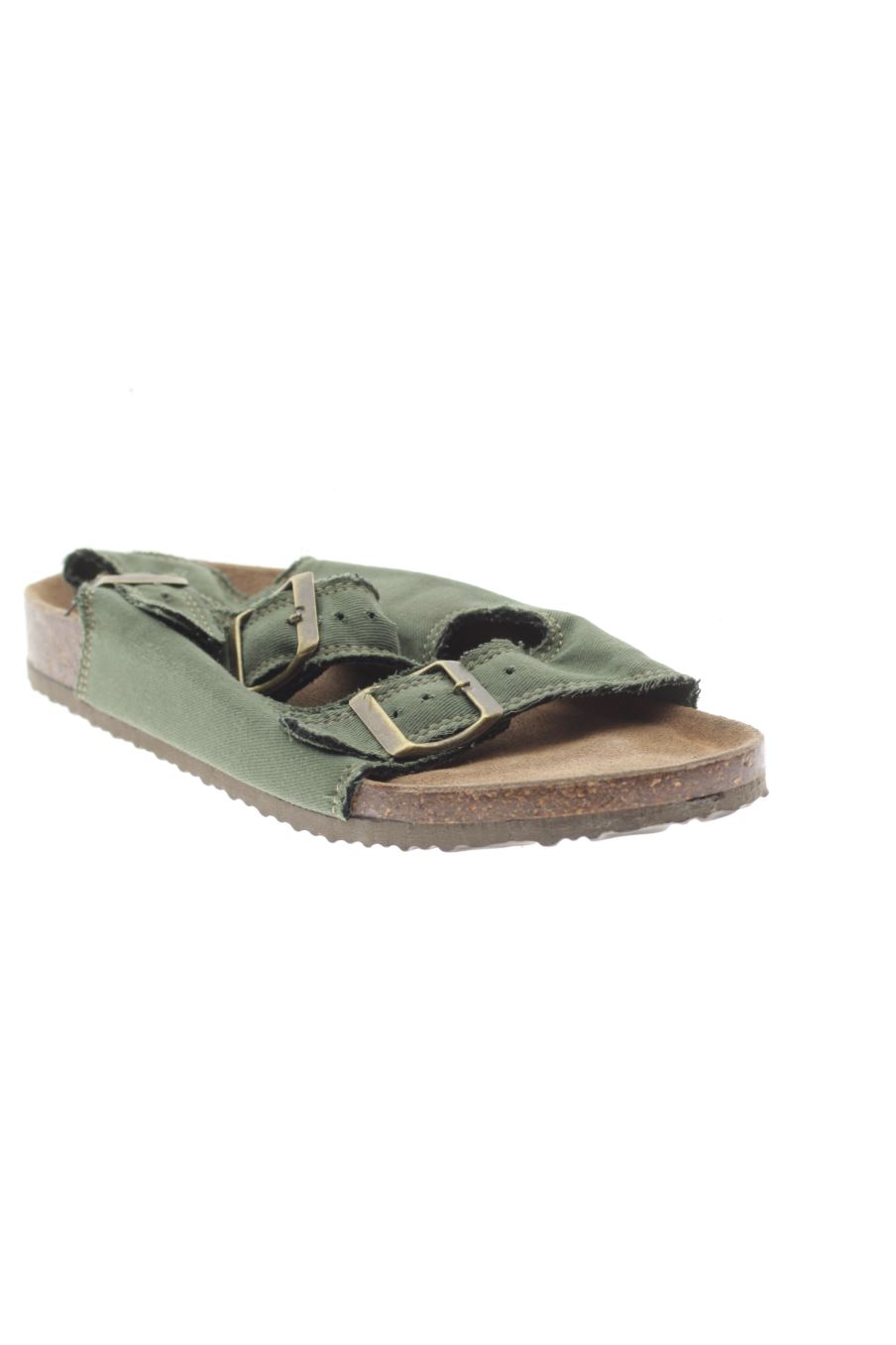 Sandalias planas de natura de la talla 38, de color verde de