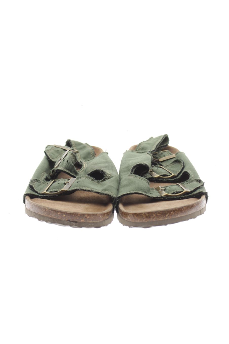 Sandalias planas de natura de la talla 38, de color verde de