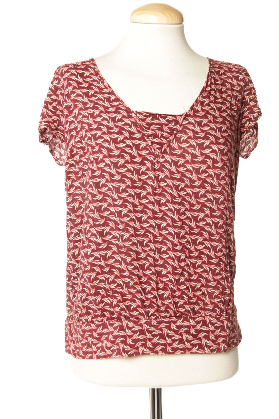 Blouse à manches courtes Naf Naf de la taille 38, de couleur bordeaux