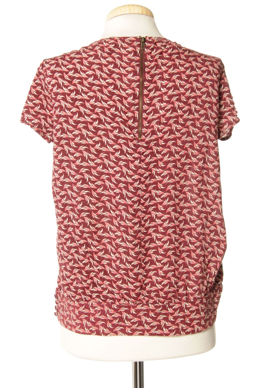 Blouse à manches courtes Naf Naf de la taille 38, de couleur bordeaux