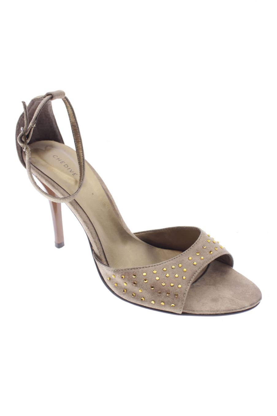 Sandalias tacon de CHEDIVÉ de la talla 39, de color marrón de