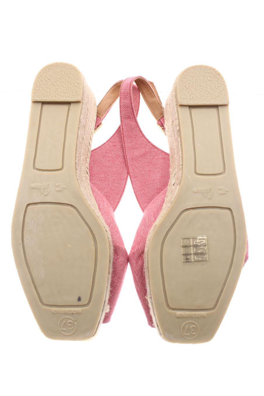 Sandalias tacon de Castañer de la talla 37, de color rojo de