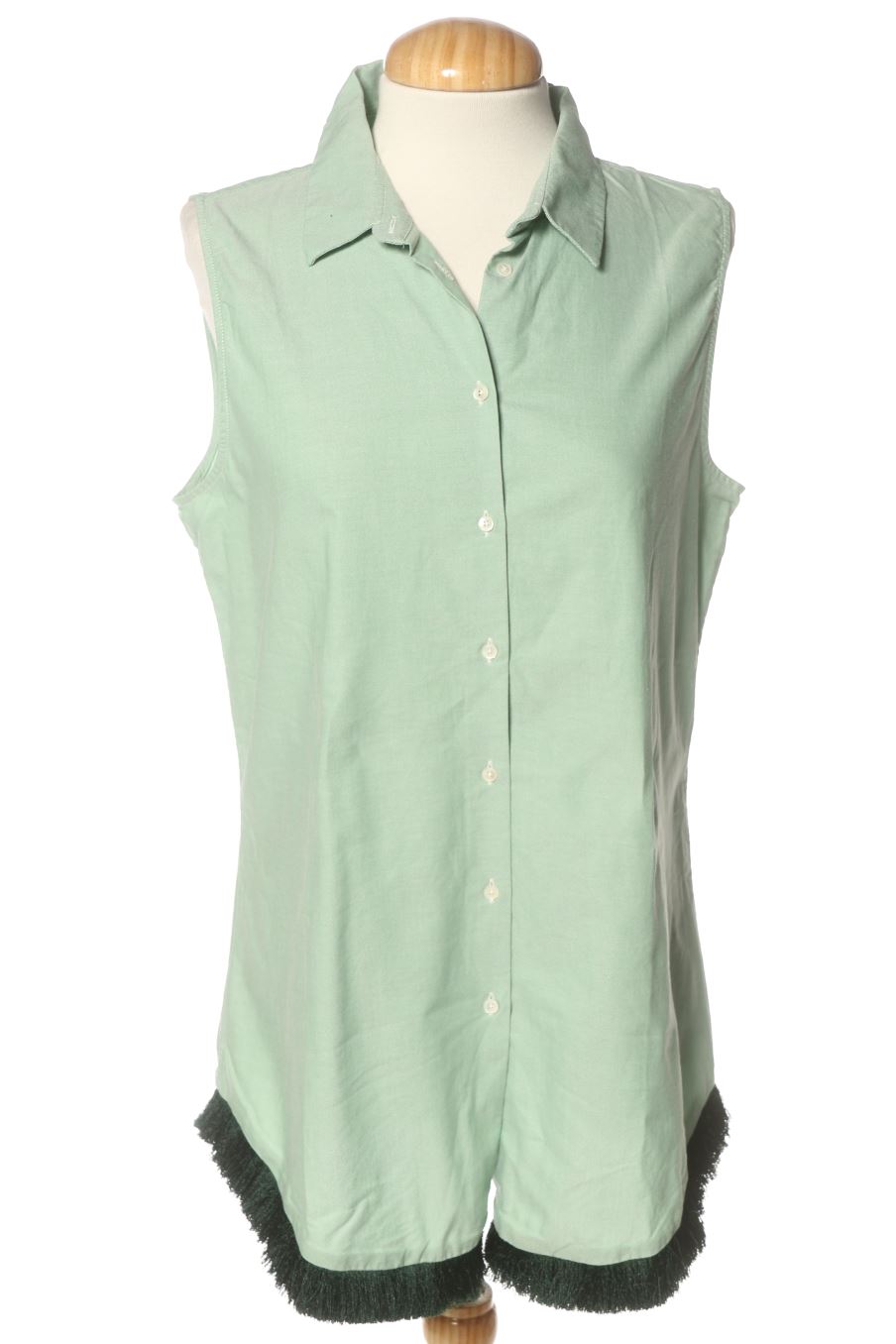 Chemise sans manches Uterqüe de la taille M, de couleur vert