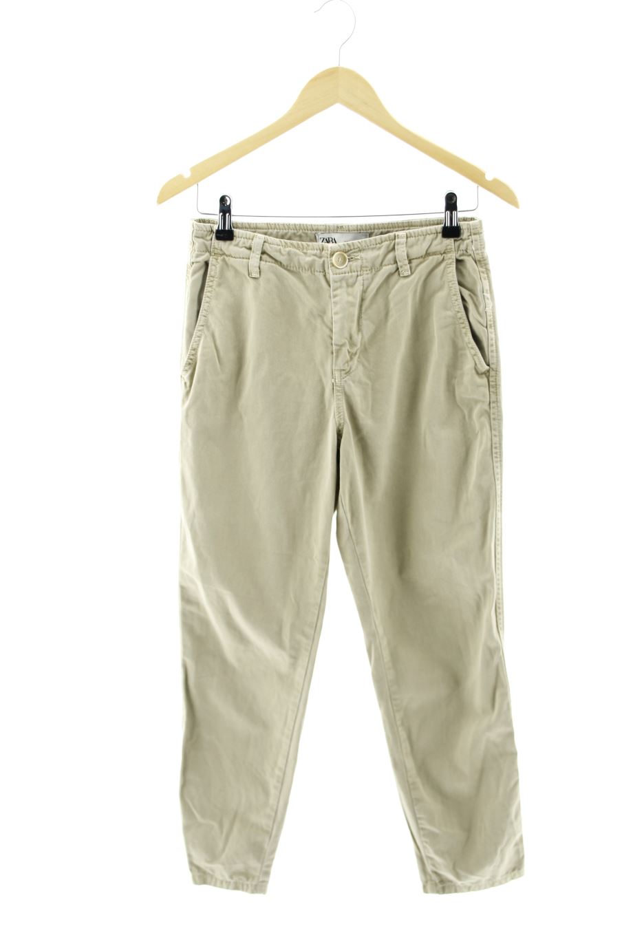 Pantalón de Zara de la talla 34, de color beige