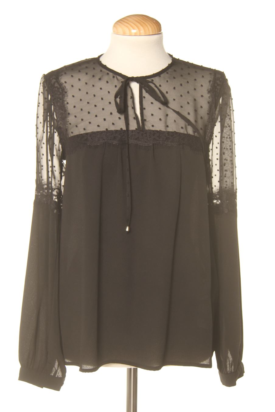 Blusa a maniche lunghe de Stradivarius de la talla S, de color nero