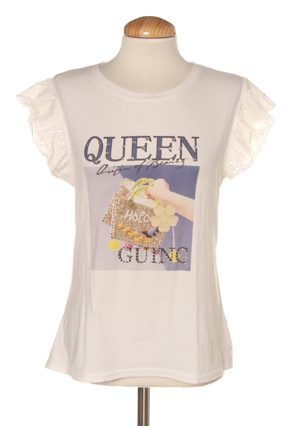 T-shirt M&V de la taille S, de couleur blanc