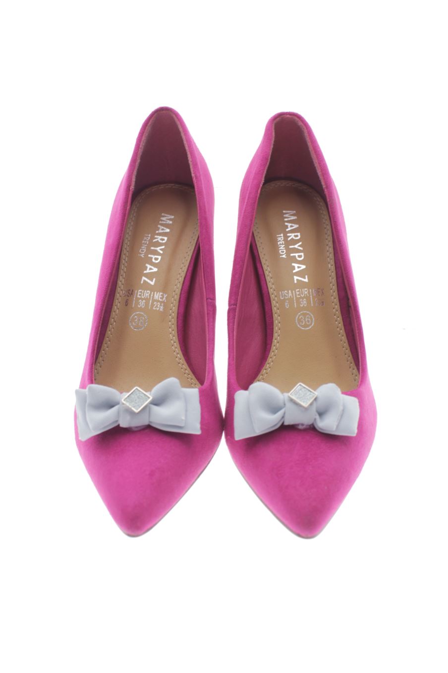 Zapatos de tacon de Marypaz de la talla 36, de color rosa de