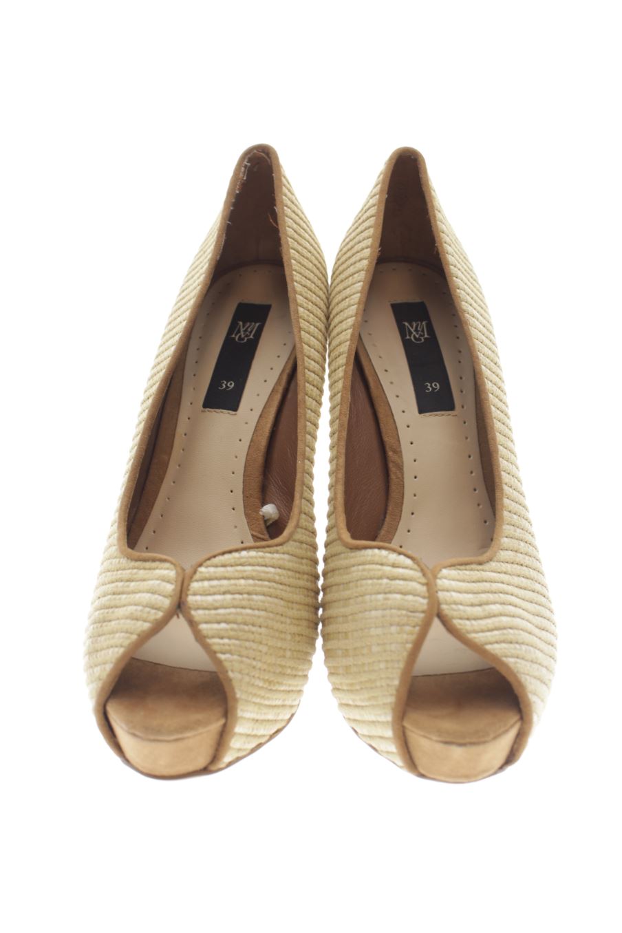 Zapatos de tacon de Mango de la talla 39, de color beige de