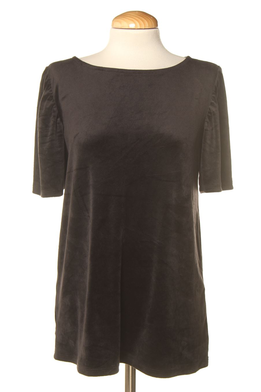 Blusa de manga larga de Loft de la talla M, de color negro de terciopelo