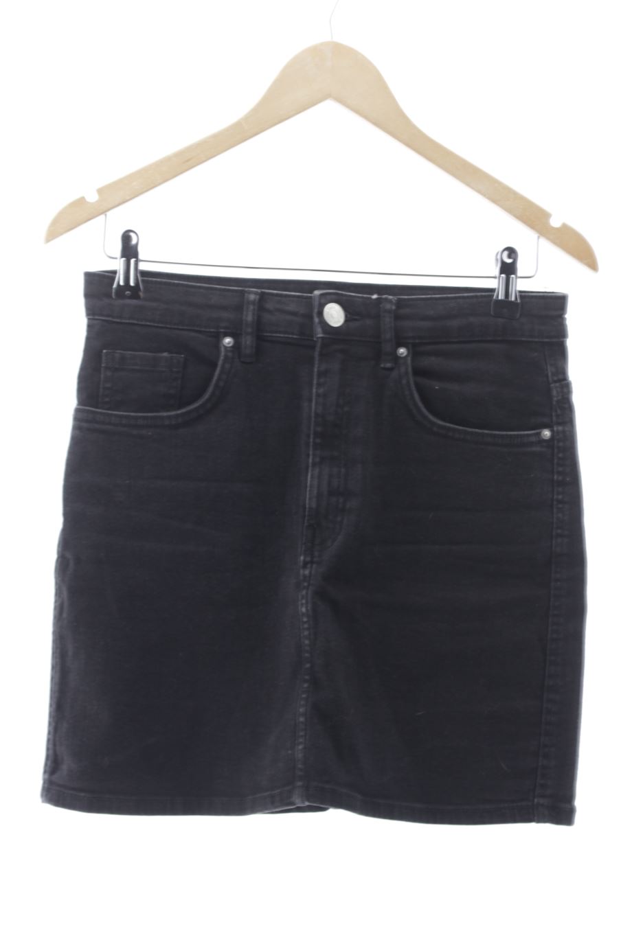 Aufwändiger Rock von Zara Größe M, Farbe Schwarz, aus Jeanskleidung für