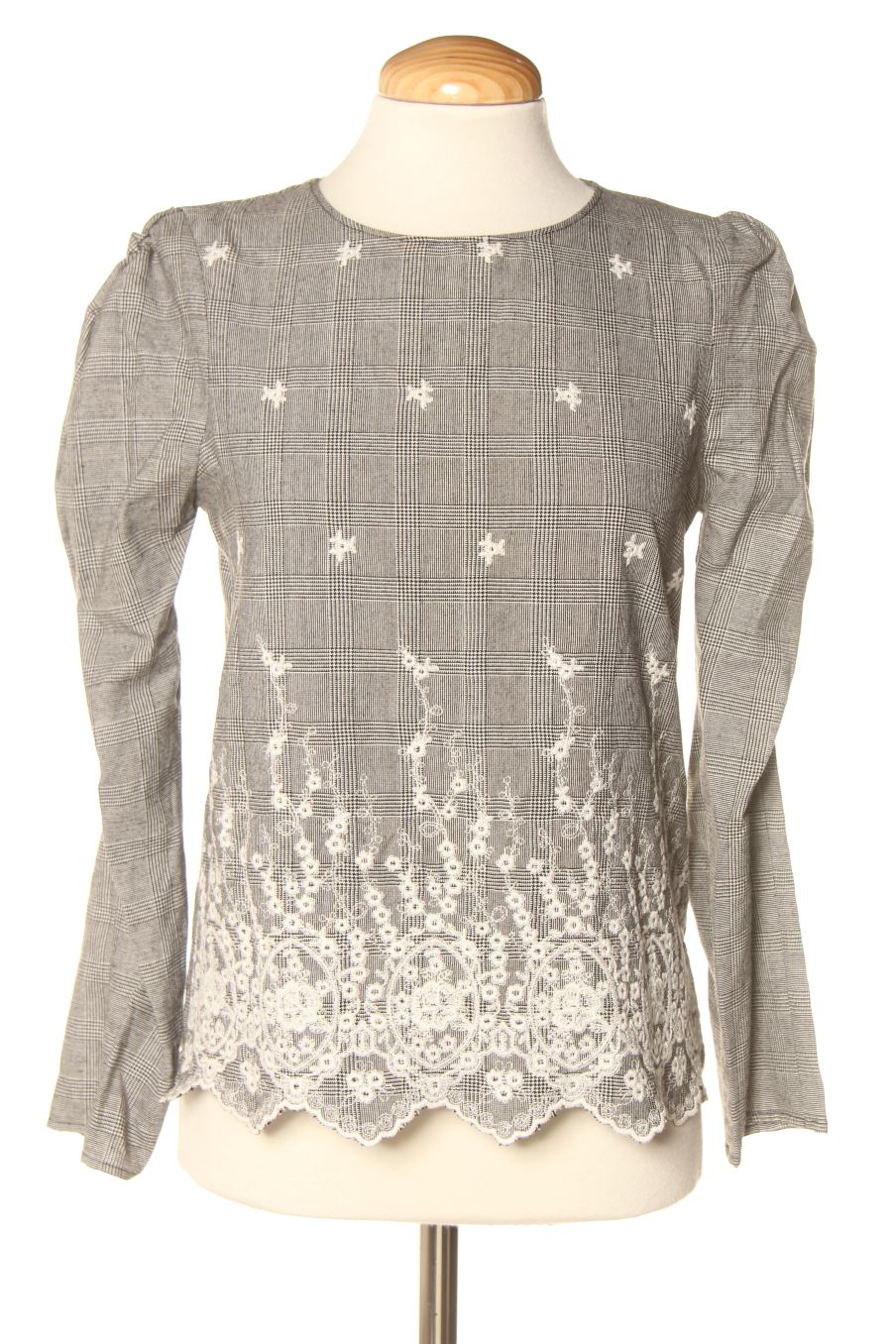 Blouse à manches longues Zara de la taille XS, de couleur gris