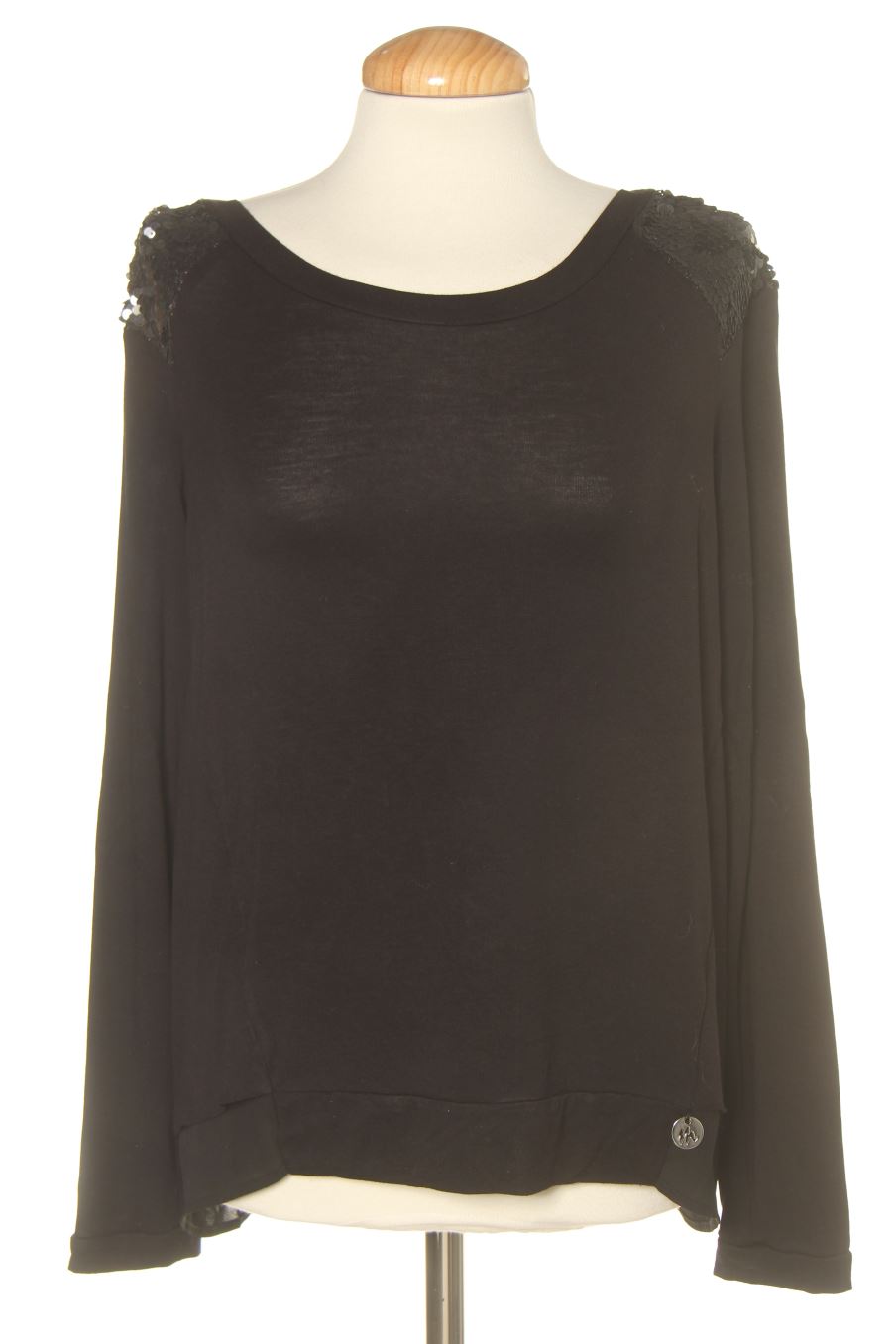 Blouse à manches longues Met de la taille S, de couleur noir