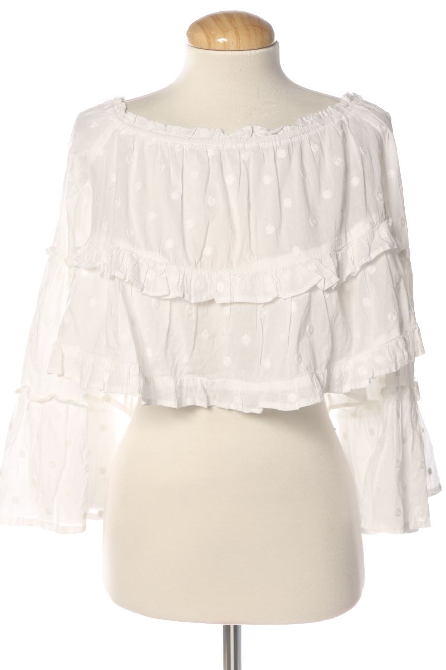 Blusa a maniche lunghe de Zara de la talla S, de color bianco