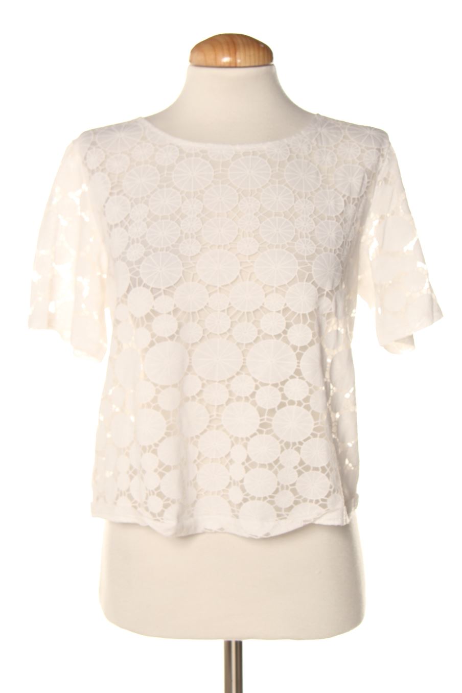 Blouse à manches courtes Mulaya de la taille S, de couleur blanc