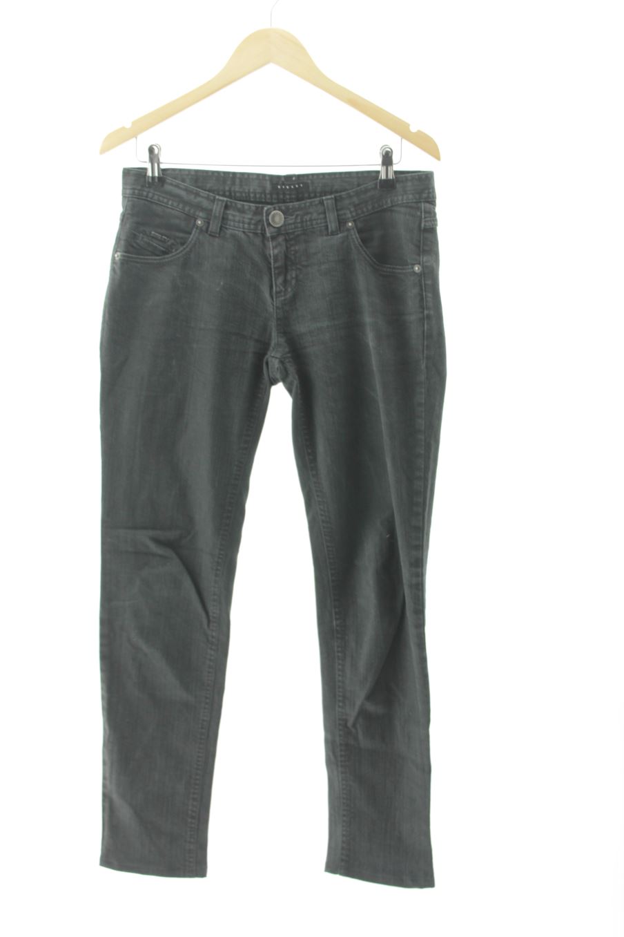 Jeans Sisley de la taille 40, de couleur noir de denim
