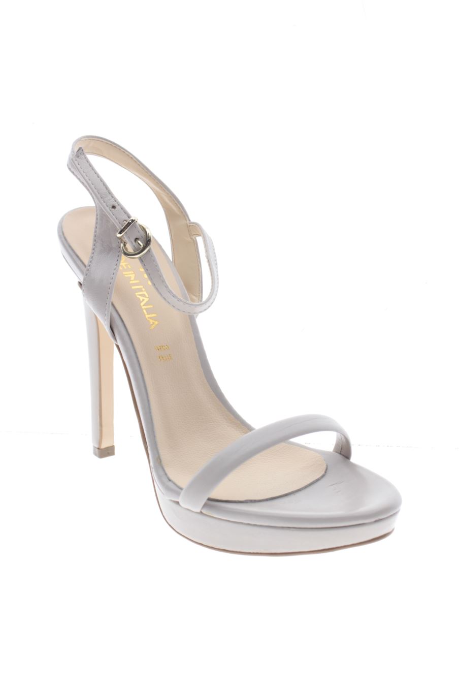Sandalias tacon de Made in italy de la talla 38, de color beige