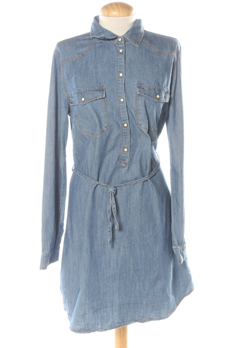 Robe casual Springfield de la taille 36, de couleur bleu de denim