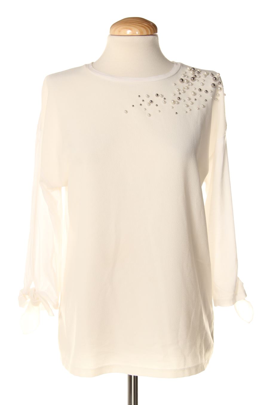 Blouse à manches longues Stradivarius de la taille S, de couleur blanc